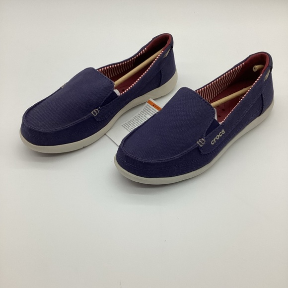 2054. Croc Blue Canvas Slip-on Loafer NWT Size 9 - Picture 3 of 6